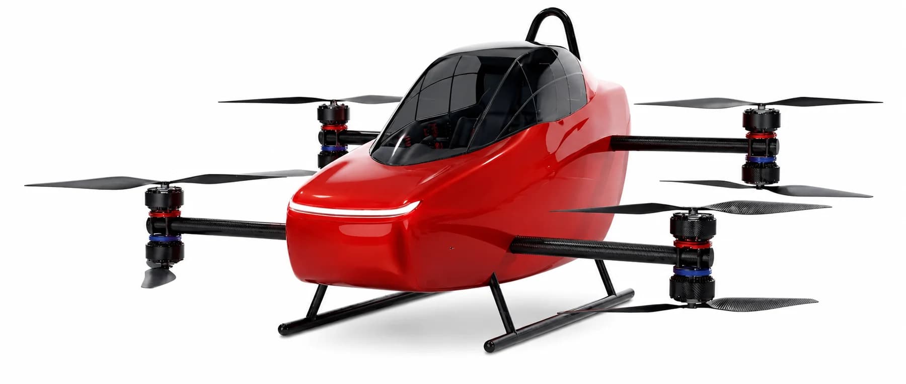 Kestrel X2, a single-seat autonomous eVTOL, shown in three-quarter view