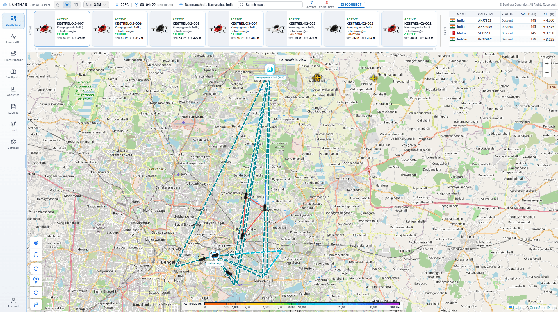 LAMINAR UTM AI Co-Pilot dashboard map