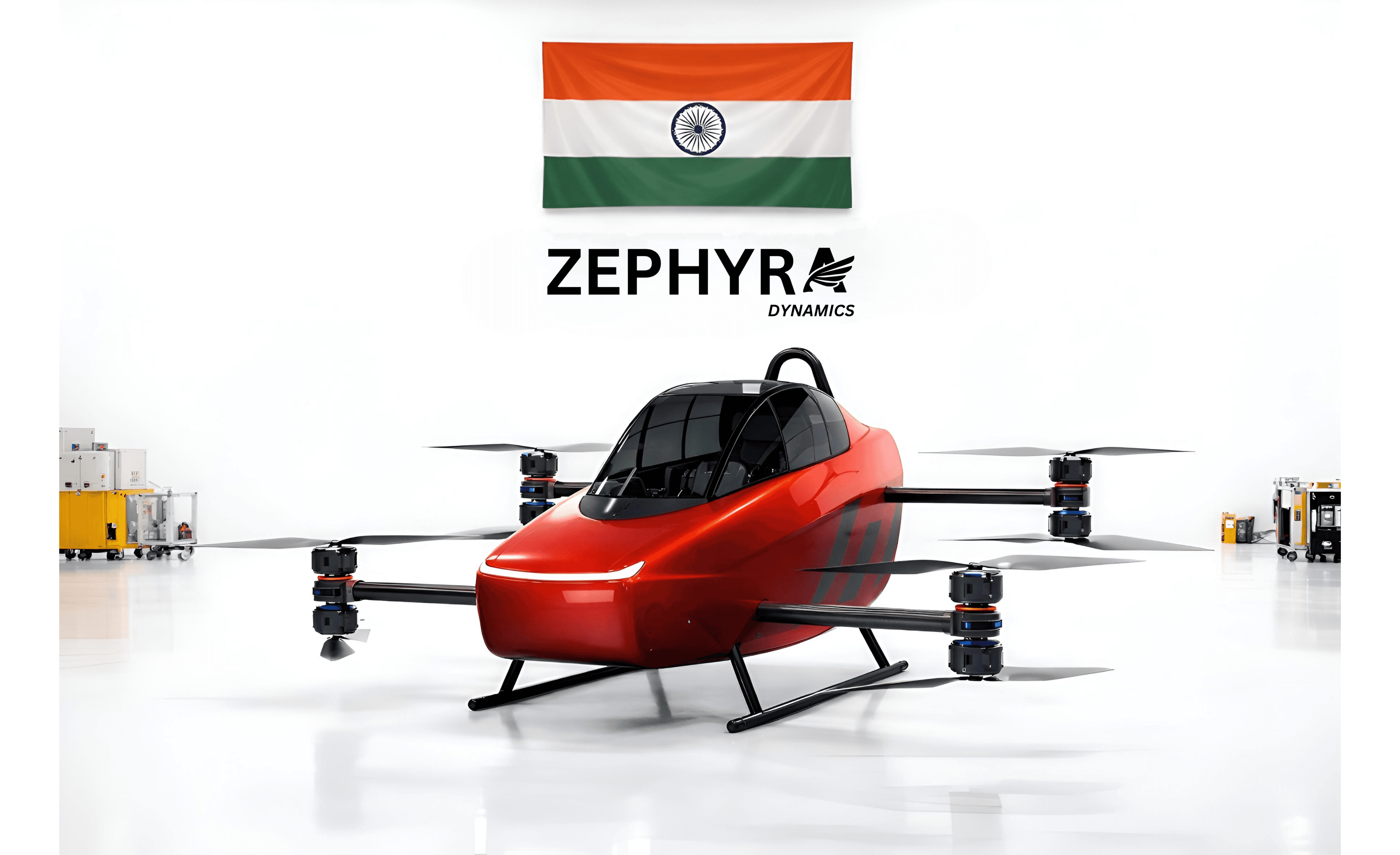 Kestrel X2 aircraft displayed beneath the Indian flag
